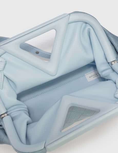 BOTTEGA VENETA Fabric Intrecciato Small The Point Triangle Bag Light Blue  1171288