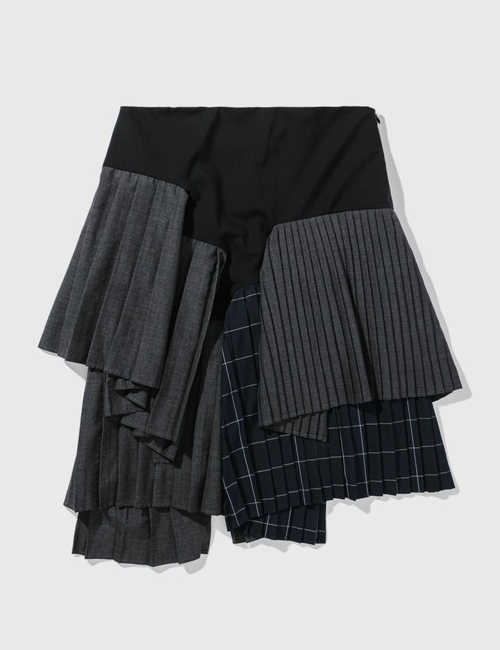 Facetasm Pleated Asymmetric Skirt In Black