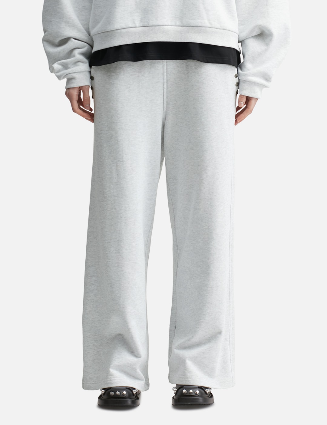 "Jackie" Grey Studded Sweatpants view 18