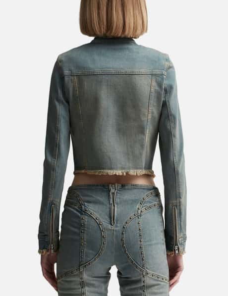 Sunset Wash Denim Jacket With Studs BLUE view 9