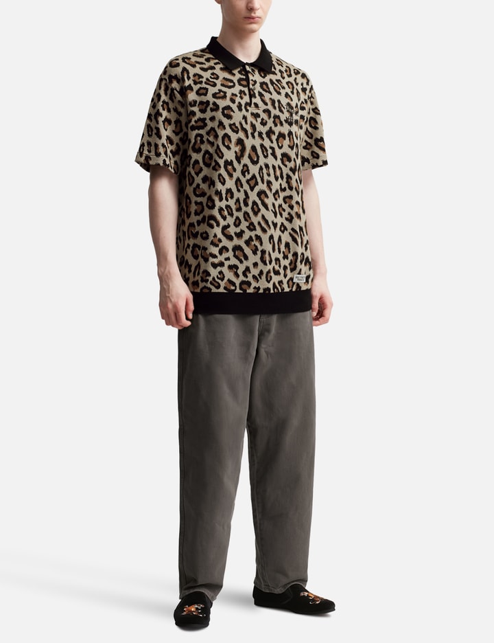 Leopard Knit Polo Shirt Placeholder Image