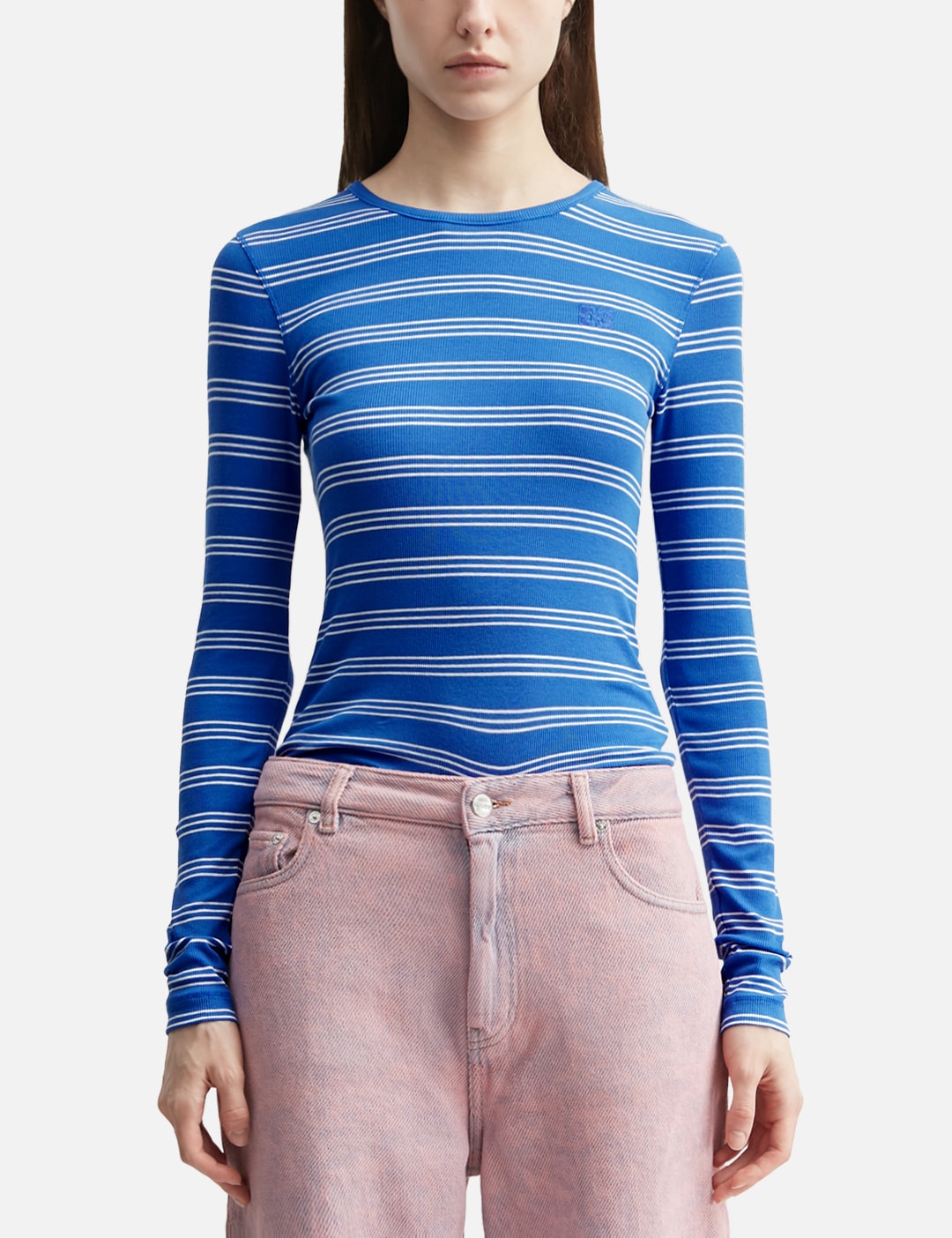 Long-Sleeve Top With Stripes view 18