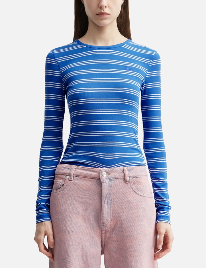 Ganni Long-Sleeve Top With Stripes