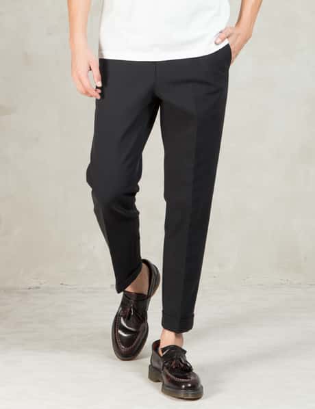N.Hoolywood - Black Flat Front Slim Dress Pants | HBX N.Hoolywood - Black Flat Front Slim Dress Pants | HBX
