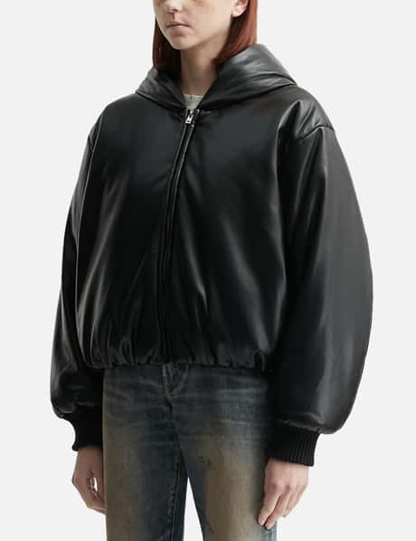 Hooded Faux Leather Jacket view 8