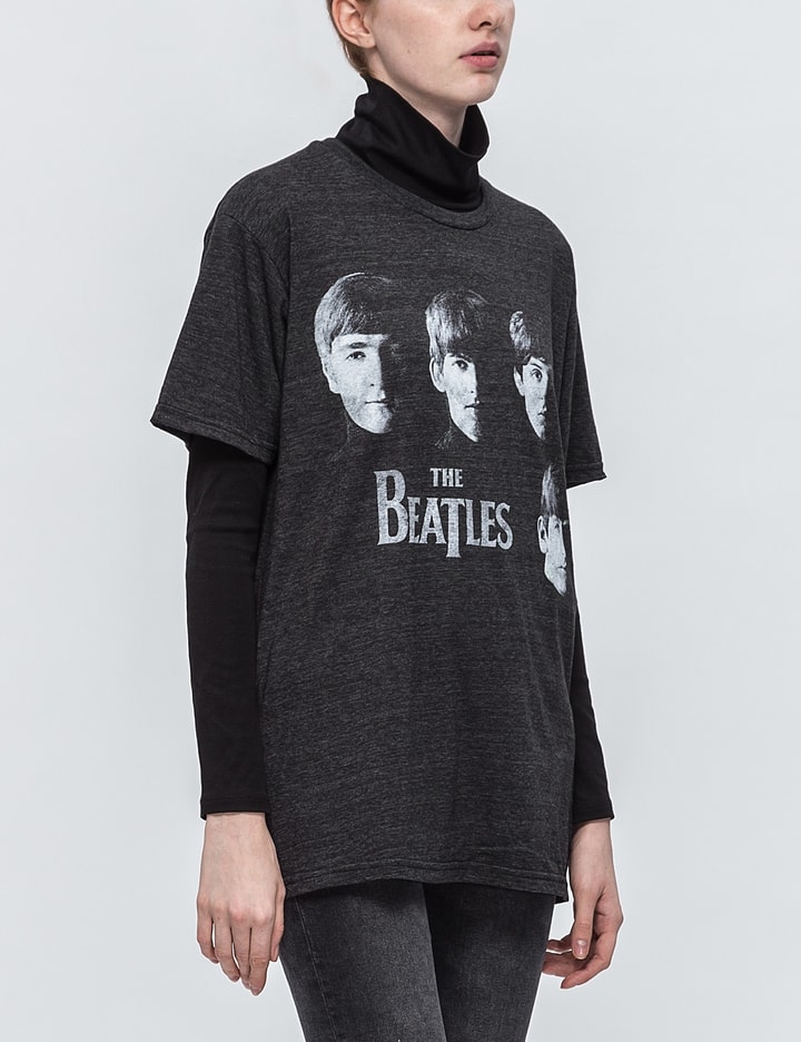 The Beatles Faces Charcoal Tri-blend T-shirt Placeholder Image