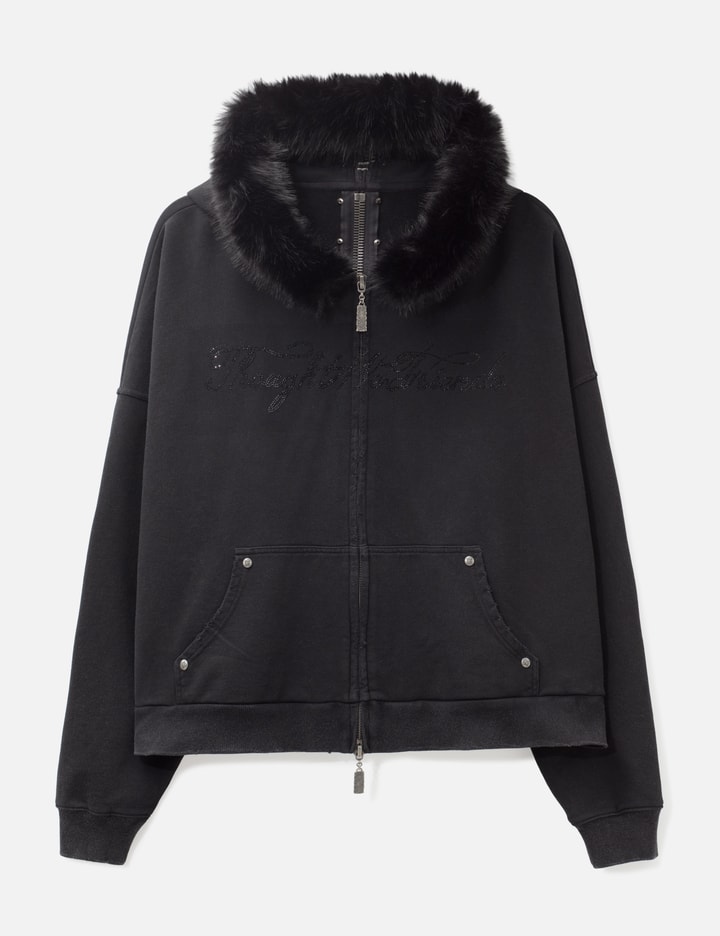 Thought We Friends "Nyra" Zip-Up Hoodie With Detachable Fur Trim Hood