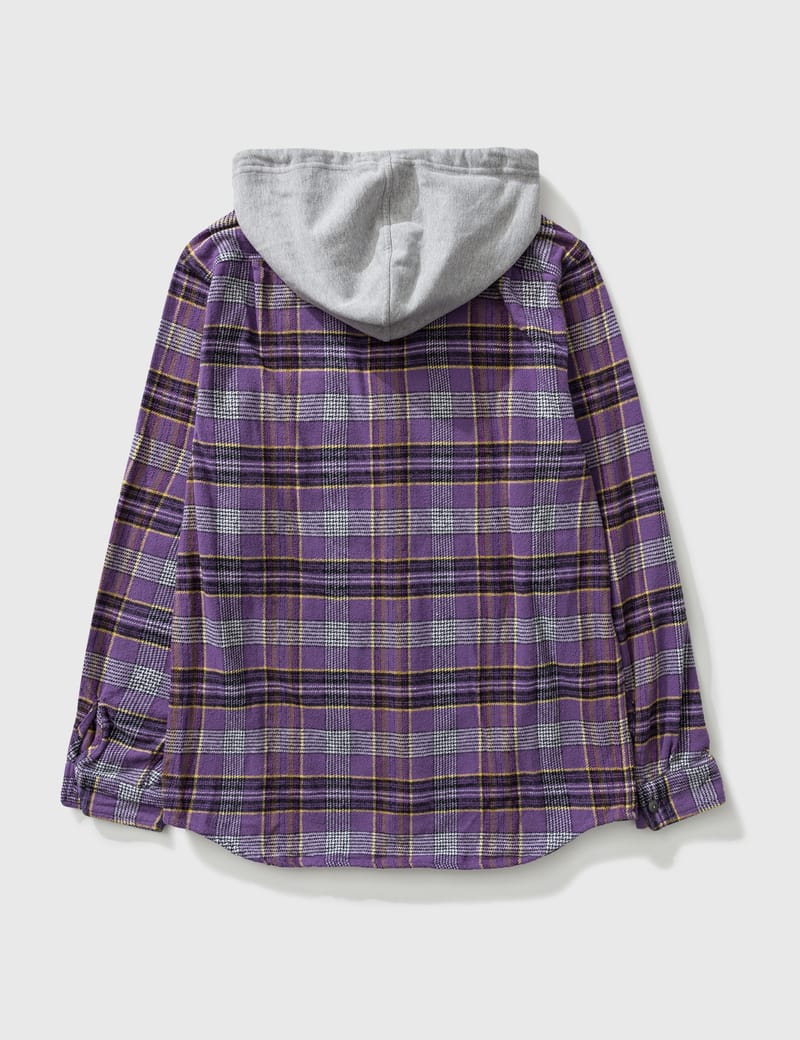 supreme hooded plaid flannel shirt