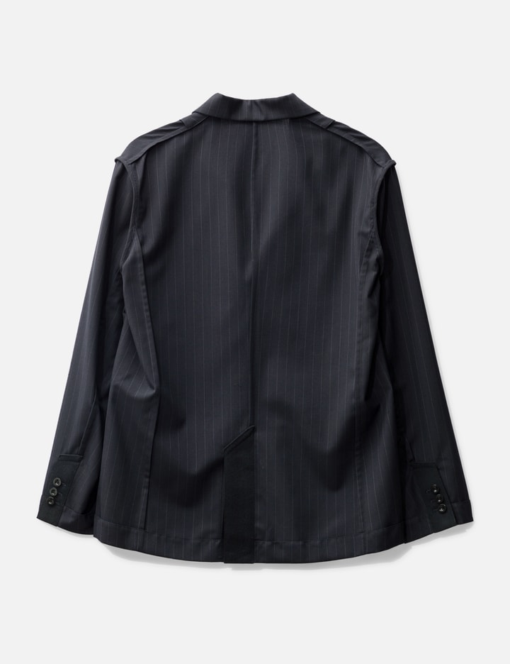 Shop Sacai Chalk Stripe Jacket In Blue