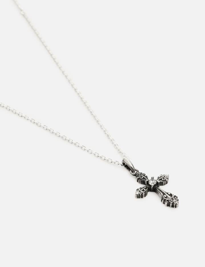 MIDNIGHTFACTORY Cross Pendant Oxidised Necklace