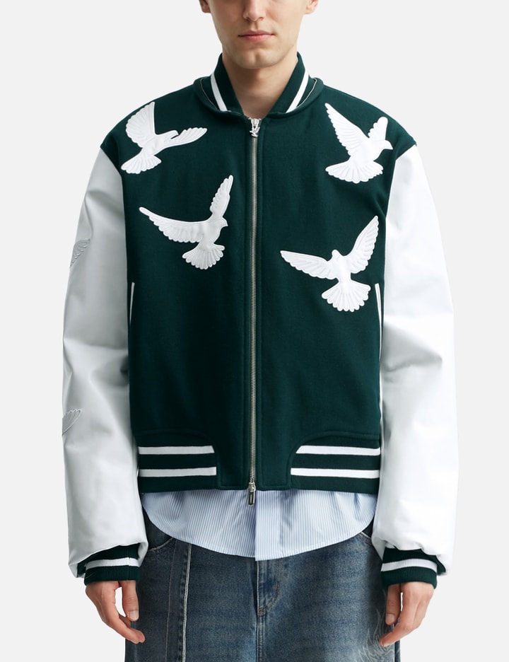 Flying Dove Pillow Neck Varsity Jacket Placeholder Image