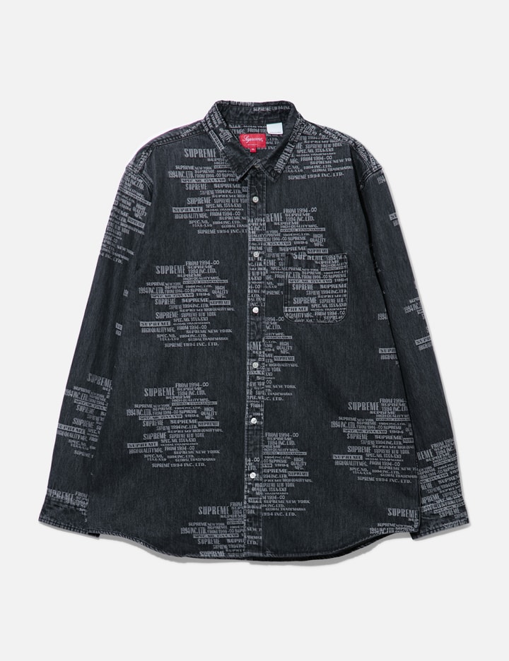 Supreme Denim Shirt With Embroidery In Black