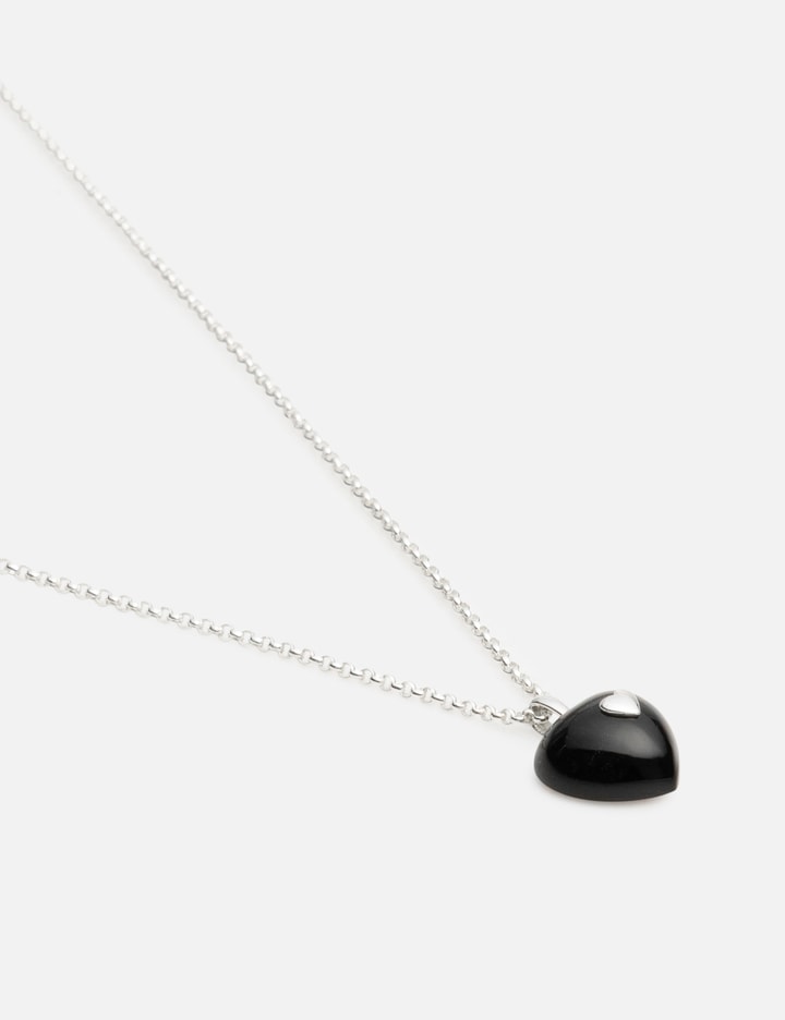 Very Vintage Black Onyx Heart Pendant Necklace Placeholder Image