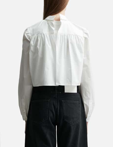 Poplin Destructured Cropped Shirt view 11