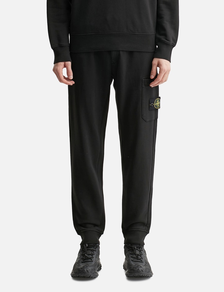 Stone Island Navy Blue Trousers With Elasticated Drawstring In Black