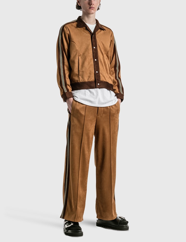 Faux Suede Flare Silhouette Track Pants Placeholder Image