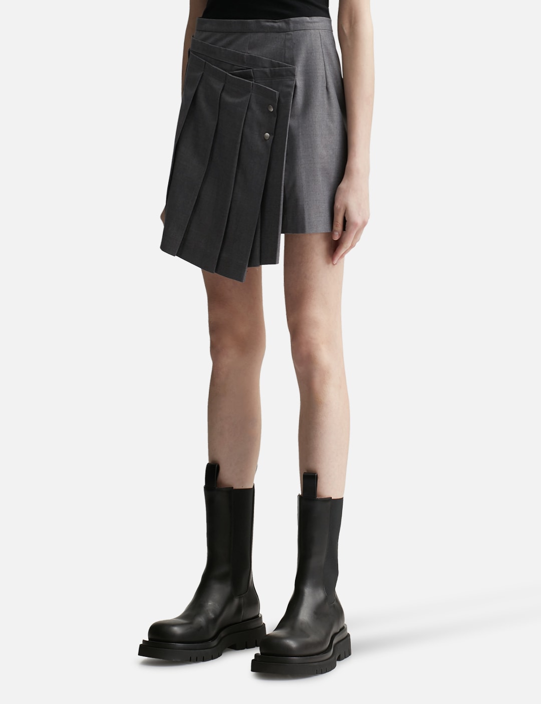 Fold-Detail Pleats Mini Skirt view 14