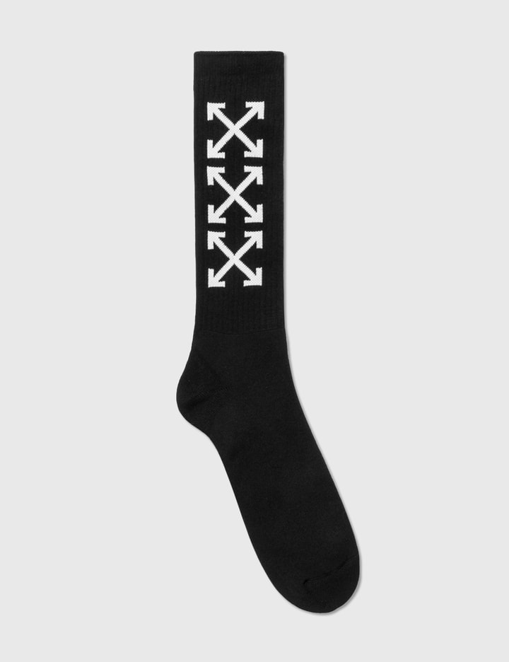 Arrow Mid Calf Socks in white