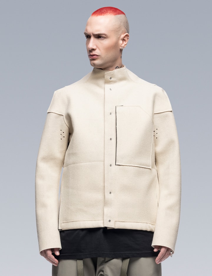 Shop Acronym Burel® Wool Jacket In White
