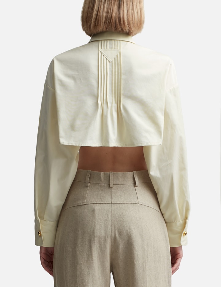 Shop Prada Cropped Poplin Jacket In Beige