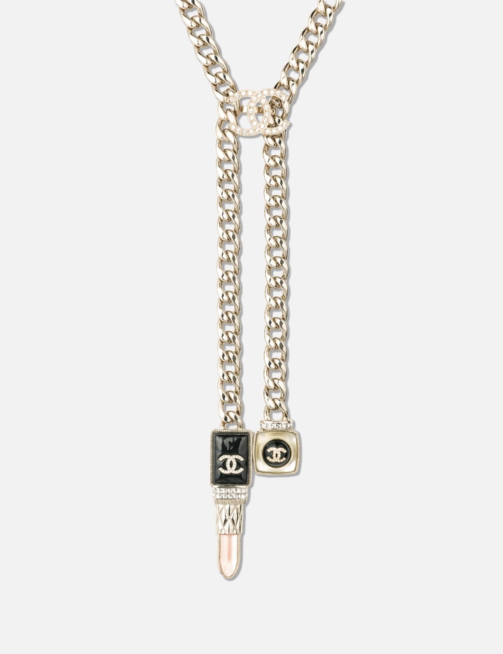 Chanel Lipstick Long Necklace With CC Logo