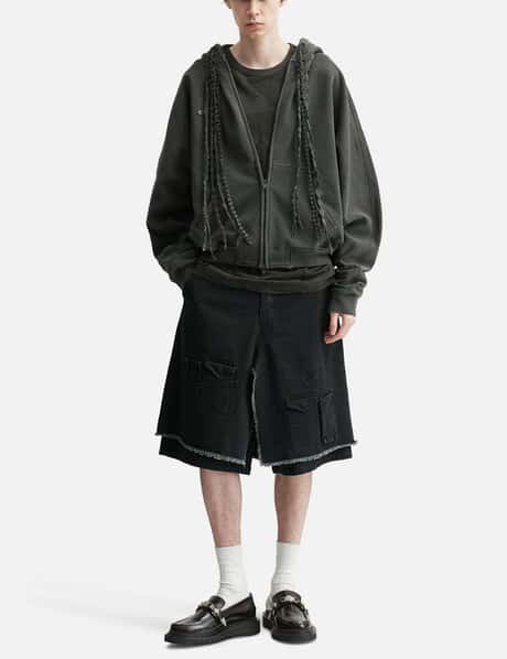 Washed Layered Cargo Skirt Shorts view 14