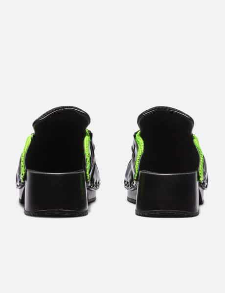 Black and Neon Green Clogs Neon Green & Black Suede Viva Mondo Creeper main image 3