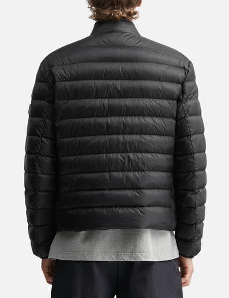 Mackinac Diagonal-Quilted Down Biker Jacket view 12