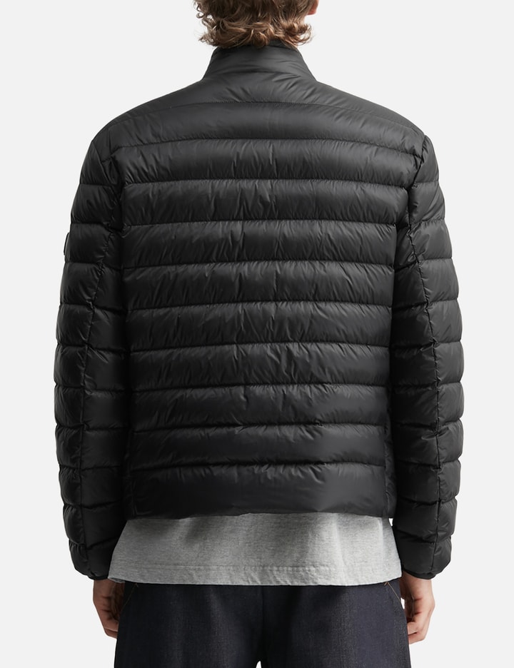 Moncler Mackinac Diagonal-Quilted Down Biker Jacket