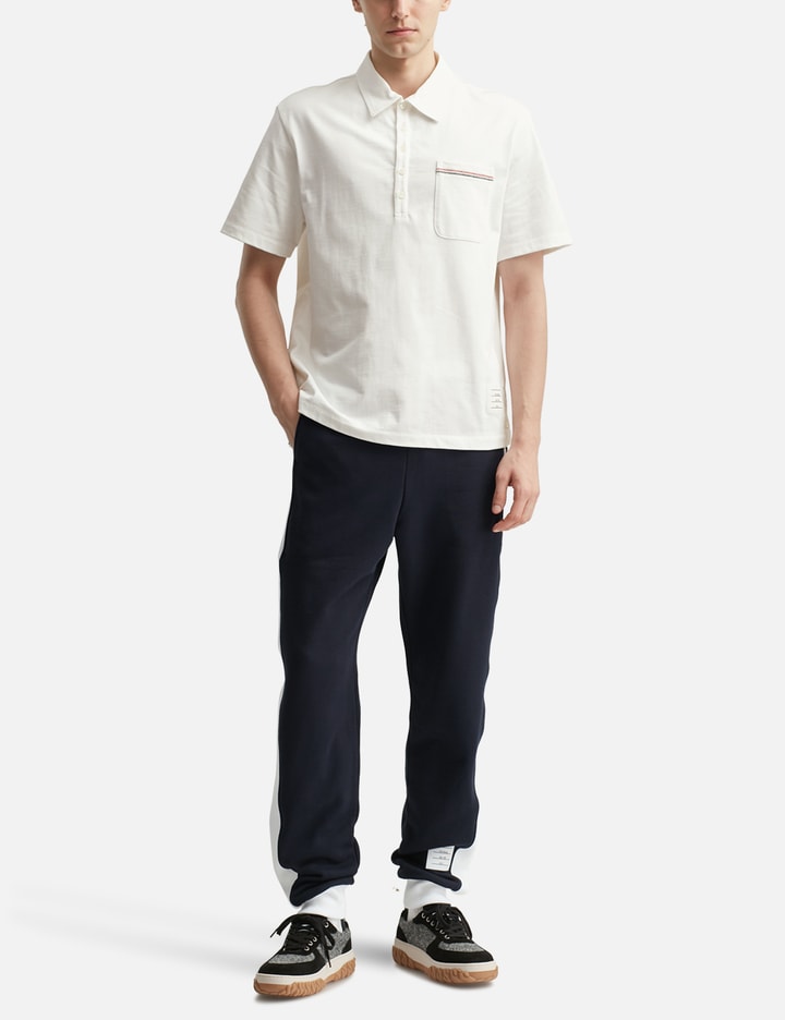 Thom Browne Embroidered Rwb Pocket Polo In White