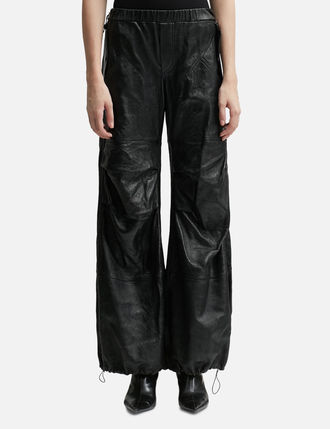 WET LEATHER CARGO PANTS view 13