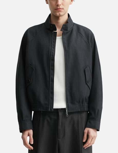 Striped Wool Blend Harrington Jacket view 10