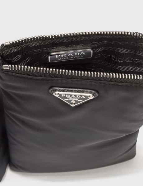 Prada Re-Nylon logo-plaque Clutch Bag - Black