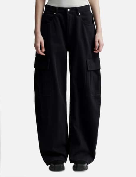 T By Alexander Wang Oversize Cargo Jeans In Cotton