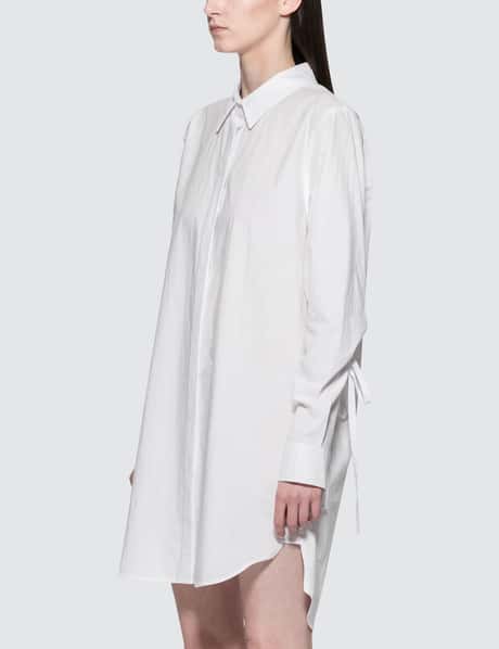 Alexander Wang Washed Cotton Poplin L/S Shirt Dress With Sleeve