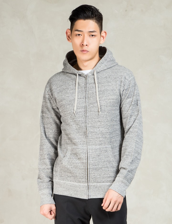 N.Hoolywood - Grey L/S Zip Front Hoodie | HBX