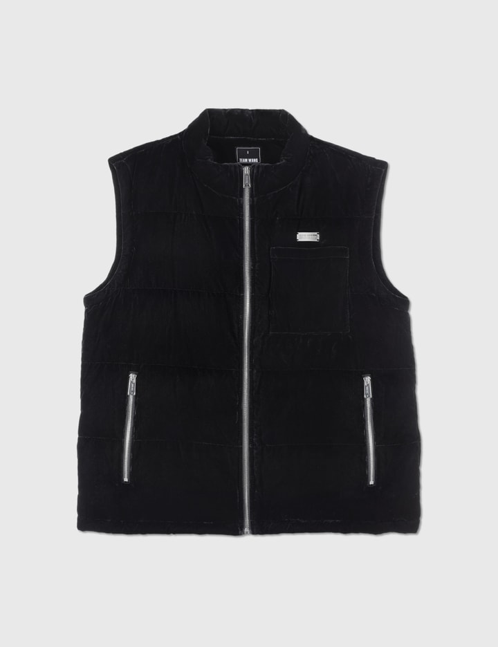 Printed Logo Velvet Down Vest Placeholder Image