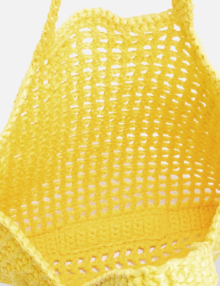 Shop Prada Crochet Tote Bag In Yellow