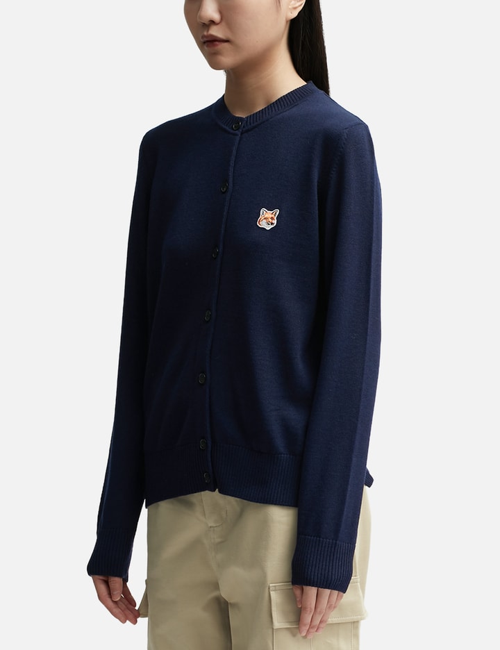 폭스 헤드 패치 조정된 라운드넥 가디건 Placeholder Image