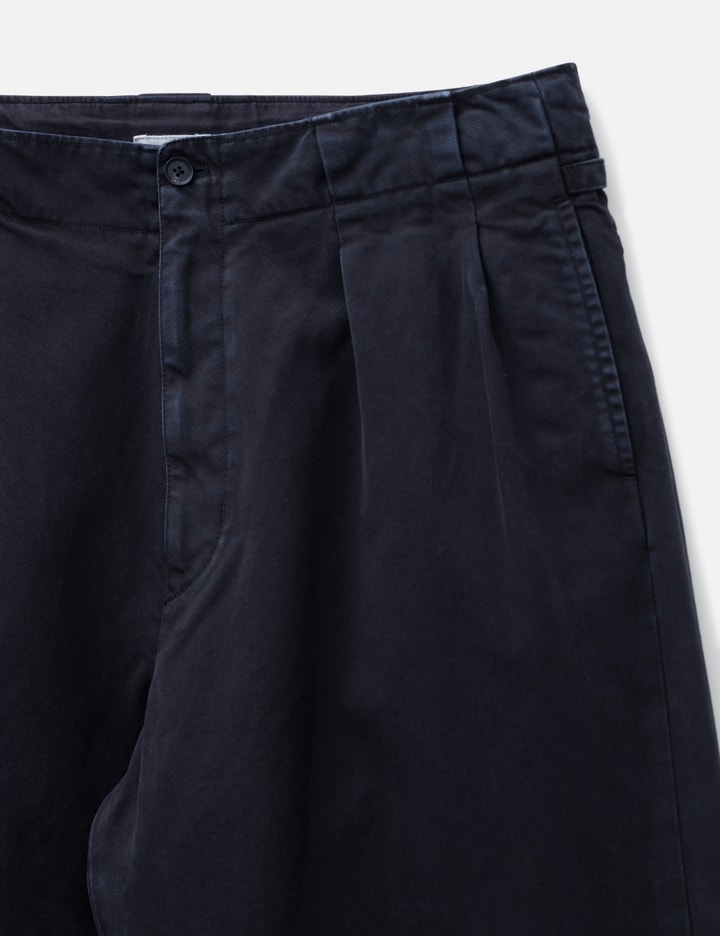 Yoke Peached Cotton Twill Garment-Dye 2 Pleated Trousers