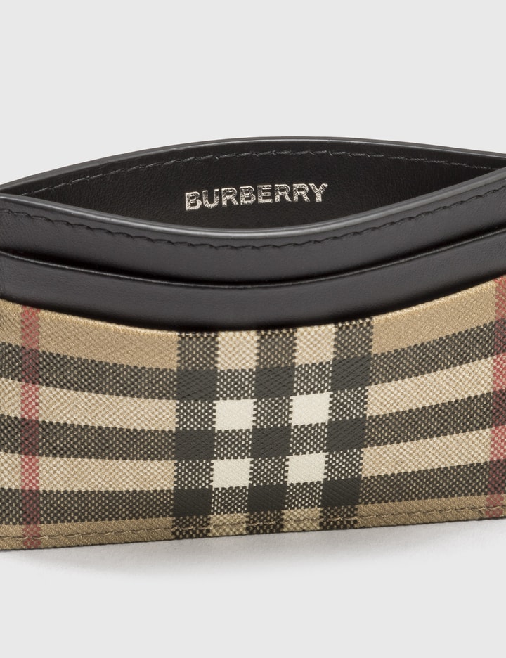 Burberry Vintage Check Canvas/Leather Card Case Wallet w/Chain