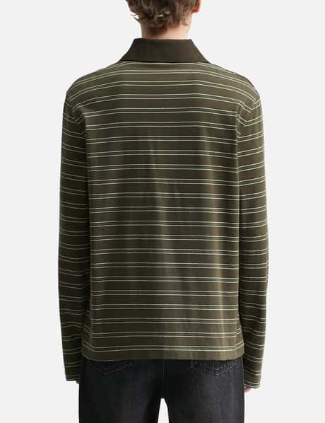 Long-Sleeve Striped Polo Shirt view 12