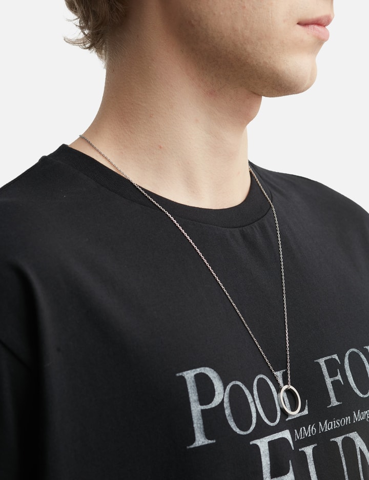 Maison Margiela Adjustable Chain Circular Pendant Necklace In Metallic