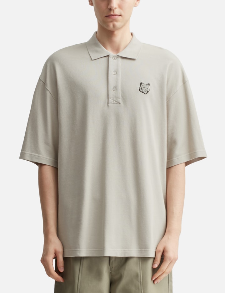 Maison Kitsuné Bold Fox Head Patch Oversize Polo In Green