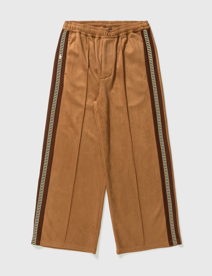 Faux Suede Flare Silhouette Track Pants Placeholder Image