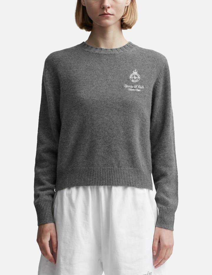 Sporty &amp; Rich Crown Cashmere Crewneck In Grey