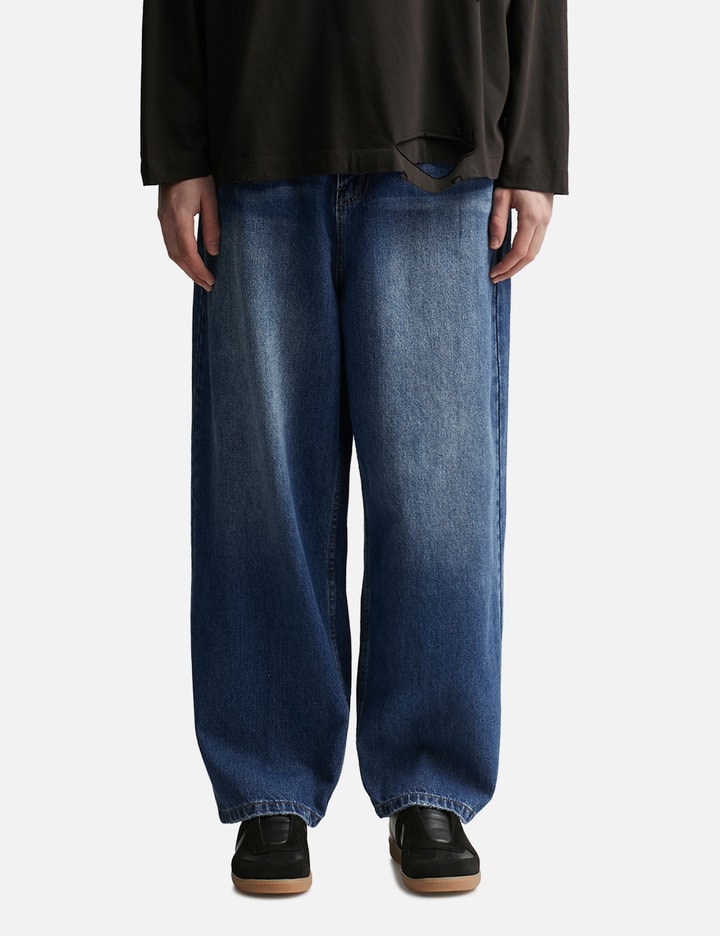 Indigo Washed Distressed Extended Cut Luft Jeans Placeholder Image