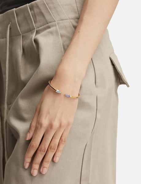 “Half Cut” Small Blue Chalcedony Bracelet view 8