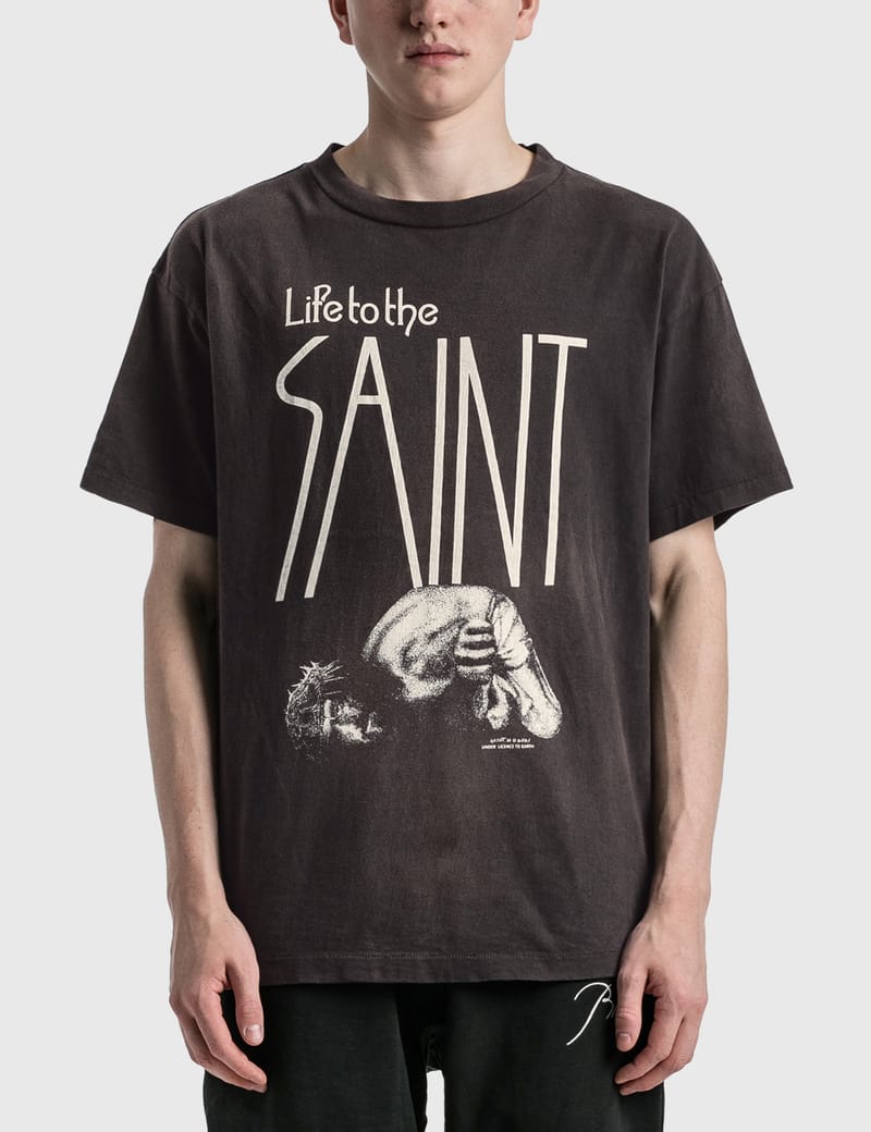 即納最新作SAINT MICHAEL LIFE TO THE SAINT T-SHIRT Tシャツ/カットソー(半袖/袖なし)