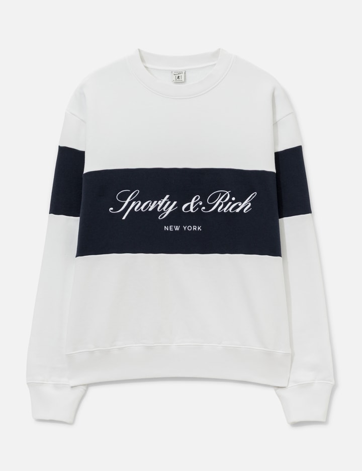 Sporty & Rich Signature Logo Block Crewneck